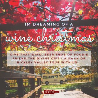 Can you believe it’s only 15 days until Christmas?! WOW 🤯

If you still have some Christmas presents to sort out, we can certainly help you out in that department - Organise a Gift Voucher for one of our fabulous tours. We have lots of options!! 

Give us a call on 08 9244 5323 and we’ll be happy to help 🍾🥂